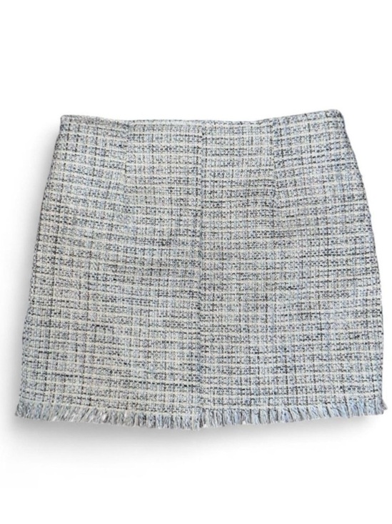 bishop + young Dresses & Skirts - Bishop + Young Women's Tweed Mini-Skirt Fringe Hem Zipper Ivory